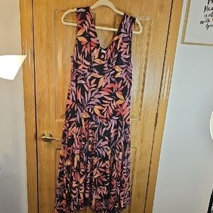 NorthStyle Vibrant Leaf Print Maxi Dress
